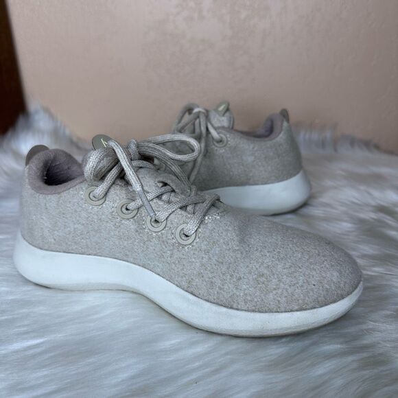 Allbirds Women's Wool Runner Mizzle in Stony Cream Size 8 - Picture 12 of 13